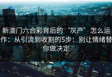 新澳门六合彩背后的‘灰产’怎么运作：从引流到收割的5步：别让情绪替你做决定