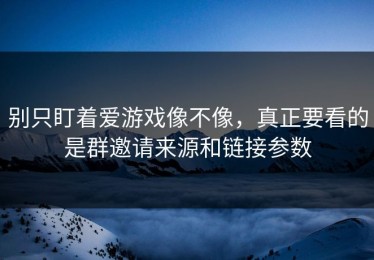 别只盯着爱游戏像不像，真正要看的是群邀请来源和链接参数